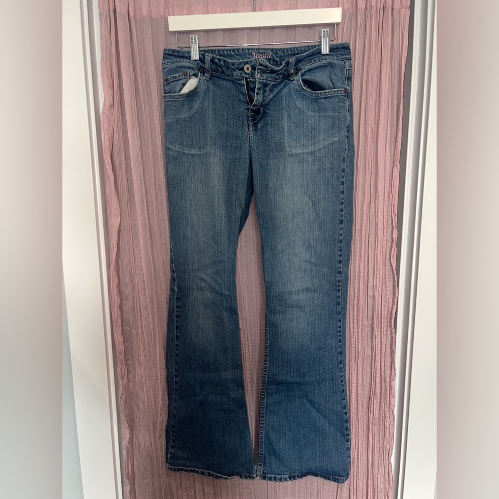 Taunt Blue Flare Wide Leg Jeans Medium Wash